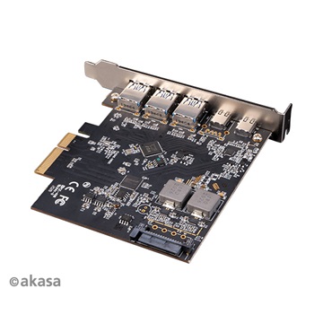 Akasa - PCI Express Low Profile kártya - USB 3.2 Gen 2 Type-C / Type-A   - AK-PCCU3-09
