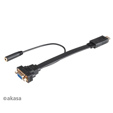 Akasa HDMI - VGA + 3,5mm audio jack - 20cm - AK-CBHD18-20BK