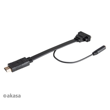 Akasa HDMI - VGA + 3,5mm audio jack - 20cm - AK-CBHD18-20BK