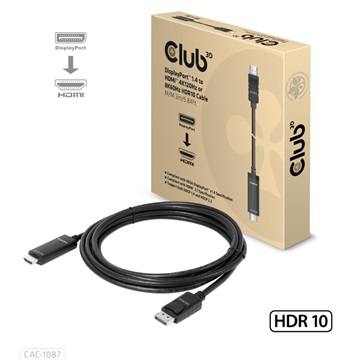 Club3D DisplayPort 1.4 to HDMI 4K120Hz or 8K60Hz HDR10 Cable M/M
