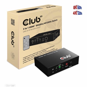 Club3D HDMI 2.1 UHD Switchbox 3 Ports