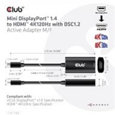 Club3D Mini DisplayPort 1.4 to HDMI 4K120Hz with DSC1.2 Active Adapter M/F