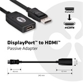 Club3D DISPLAY PORT 1.1 MALE TO HDMI 1.3 FEMALE PASSIVE ADAPTER