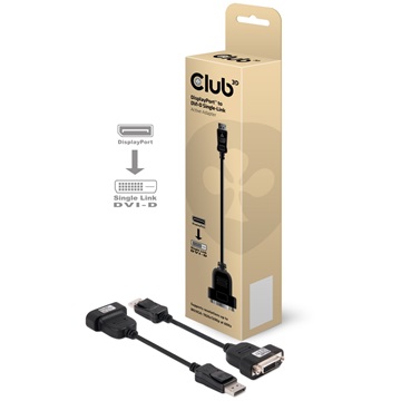 Club3D DISPLAY PORT MALE TO ACTIVE DVI SINGLE LINK FEMALE ACTIVE ADAPTER