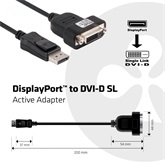 Club3D DISPLAY PORT MALE TO ACTIVE DVI SINGLE LINK FEMALE ACTIVE ADAPTER
