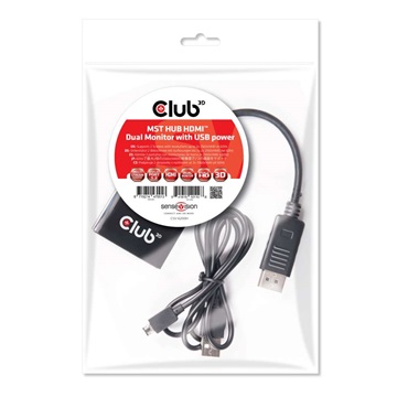 Club3D DP 1.2 TO 2 HDMI 1.4  SUPPORTS UP TO 2*4K30HZ - USB POWERED