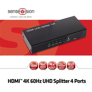 Club3D HDMI 2.0 4K60Hz UHD Splitter 4 Ports