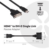 Club3D HDMI MALE TO DVI-D FEMALE PASSIVE ADAPTER