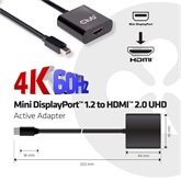 Club3D MINI DISPLAY PORT 1.2 MALE TO HDMI 2.0 FEMALE 4K 60HZ UHD/ 3D ACTIVE ADAPTER