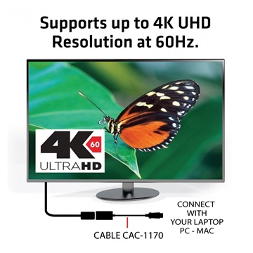 Club3D MiniDisplayPort 1.2 to HDMI 2.0 4K60Hz UHD Active Adapter