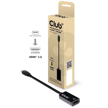 Club3D MiniDisplayPort 1.4 to HDMI 2.0b HDR active adapter