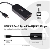 Club3D USB 3.2 Gen1 Type C to RJ 45 2.5 Gbps Adapter