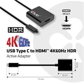 Club3D USB TYPE C 3.1 GEN 1 TO HDMI 2.0 4K60HZ HDR Active Adapter