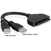 Delock 61883 SATA 22pin - USB 3.0 A apa + USB 2.0 A apa konverter