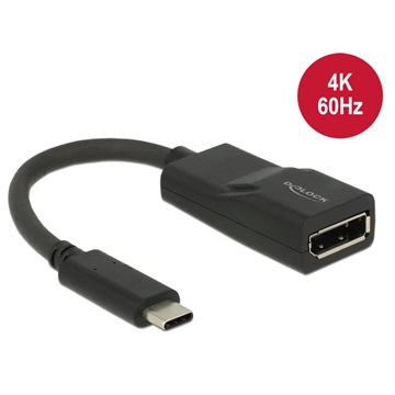 Delock 62748 Adapter USB Type-C csatlakozódugóval > Displayport csatlakozóhüvellyel (DP váltakozó mód) 4K