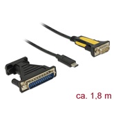 Delock 62905 USB Type-C™ > 1 db soros DB9 RS-232 + DB25 adapter