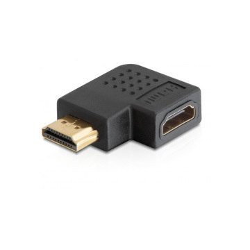 Delock 65076 HDMI apa > HDMI anya 90° jobbra hajlított adapter