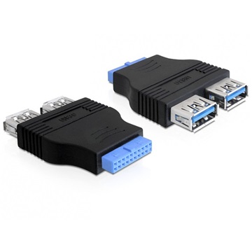 Delock 65324 USB 3.0 pin fejes anya - 2 x USB 3.0 anya - parallel adapter