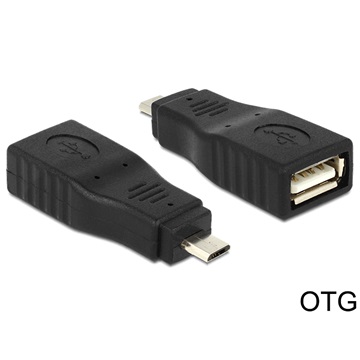Delock 65549 USB Micro B apa > USB 2.0 anya OTG teljesen fedett adapter