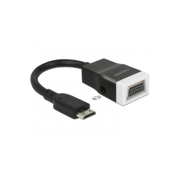 Delock 65588 HDMI-mini C dugó - VGA hüvely audióval adapter