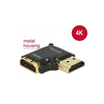 Delock 65661 HDMI-A anya > HDMI-A apa High Speed HDMI Ethernettel 4K 90° jobbra elforgatott adapter - Fekete