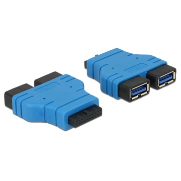 Delock 65670 USB3.0 pin header anya > 2x USB3.0 Type-A anya parallel adapter