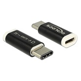 Delock 65678 USB2.0 micro-B csatl. hüvely anya > USB Type-C 2.0 apa csatl. hüvely adapter - Fekete