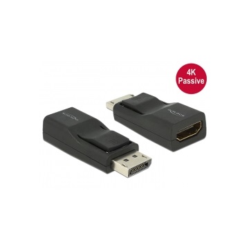 Delock 65685 Displayport 1.2 dugós csatl. > HDMI csatl. hüvely 4K passzív adapter - Fekete