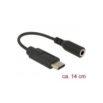 Delock 65842  USB C bementi Stereo Jack kimeneti audio adapter - 14 cm