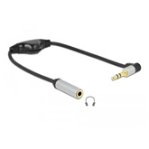 Delock 66435 Hangmegosztó sztereo jack apa 3,5 mm - sztereo jack anya 3,5 mm 3-tűs hajlított + hangerő szabályzó