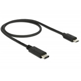 Delock 83333 USB C 2.0 dugó > USB 2.0 Micro>B dugó fekete - 0,5 m