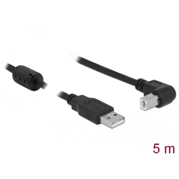 Delock 83530 USB 2.0 A dugó - USB B 90° dugó - 5m