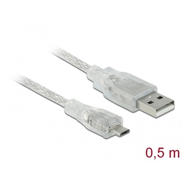 Delock 83897 USB 2.0 A csatlakozódugóval > USB 2.0 Micro-B csatlakozódugóval - 0,5m