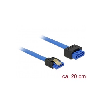Delock 84971 SATA bővítőkábal 6 Gb/s hüvely, egyenes > SATA dugó egyenes kék reteszes - 20 cm