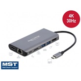Delock 87683 USB-C dokkoló állomás 4K - HDMI / DP / USB 3.0 / SD / LAN / PD 3.0