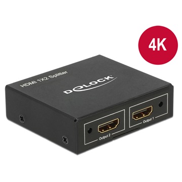 Delock 87701 HDMI-elosztó, 1 x HDMI-bemenet > 2 x HDMI-kimenet, 4K