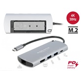 Delock 87767 USB-C dokkoló állomás M.2 nyílással - 4K HDMI / USB / LAN / PD 3.0