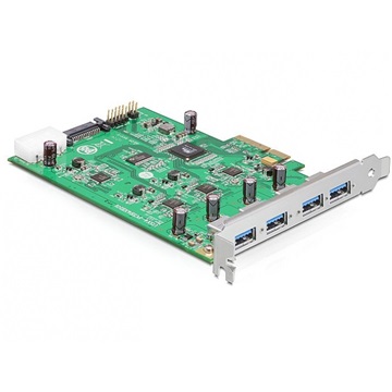 Delock 89325 PCI Express kártya x4 > 4 x külső USB 3.0-A (négy csatornás)