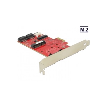 Delock 89380 PCI Express kártya > 1x belső M.2 NGFF / 1x belső mSATA / 1x belső miniPCIe