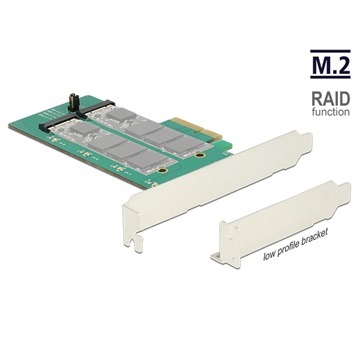Delock 89536 PCI Express-kártya > 2 x belso M.2 aljzat B nyílással, RAID-dal - alacsony profilú formaténye