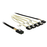 Delock Kábel Mini SAS SFF-8087 > 4 x 7 tus SATA fordított + oldalsáv, 1 m