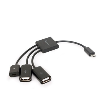 GEMBIRD USB HUB OTG 3 portos - fekete