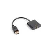Lanberg DisplayPort (M) 1.2->HDMI (F) adapter kábel, 10 cm, fekete