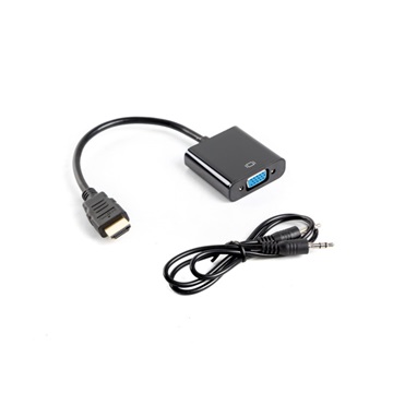 Lanberg HDMI-A male - VGA female + mini jack 3.5mm female adapter - 20cm