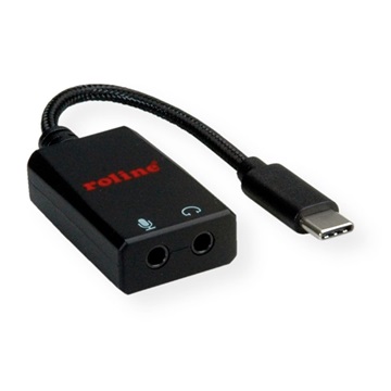 Roline USB Type-C - 2x 3,5mm jack M/F adapter - 0,13m