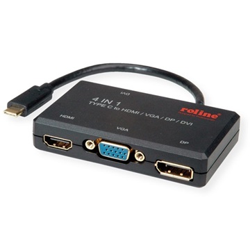 Roline USB Type-C - VGA / HDMI / DP  M/F adapter