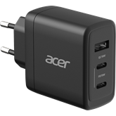 Acer 70W PD GaN Charger, 2 x USB C and 1 x USB A, EU Plug, 100W USB C cable, Black (Retail Pack)