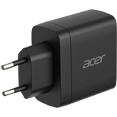 Acer 70W PD GaN Charger, 2 x USB C and 1 x USB A, EU Plug, 100W USB C cable, Black (Retail Pack)