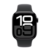 Apple Watch S10 Cellular 42mm Jet Black Alu Case with Black Sport Band - M/L