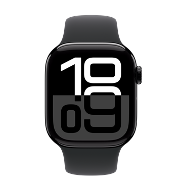 Apple Watch S10 Cellular 42mm Jet Black Alu Case with Black Sport Band - M/L